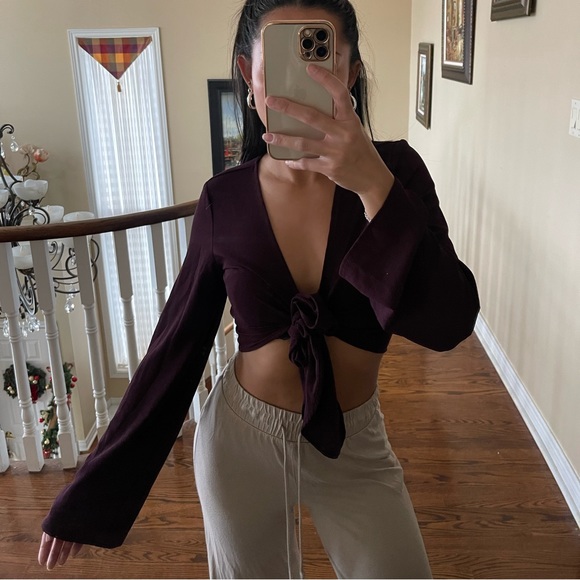 Dark purple tie top - Picture 2 of 5